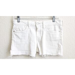 Pilcro And The Letterpress White Frayed Hem Denim Shorts 26 Lightweight Soft
